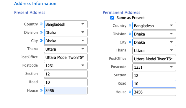 Address Information